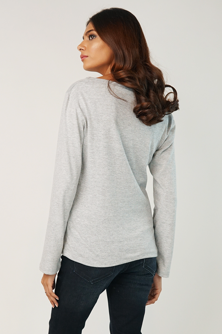 Cloudy Boat Neck T-Shirt