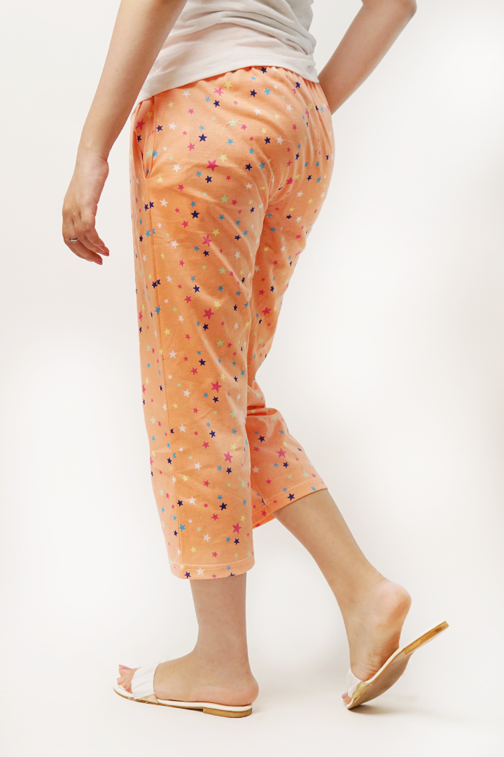 Coral Astral Capri Culottes