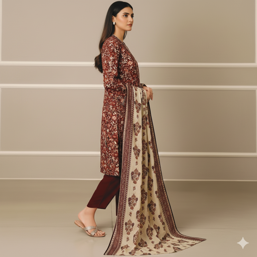 Saya 3 Piece Premium Printed Lawn Suit