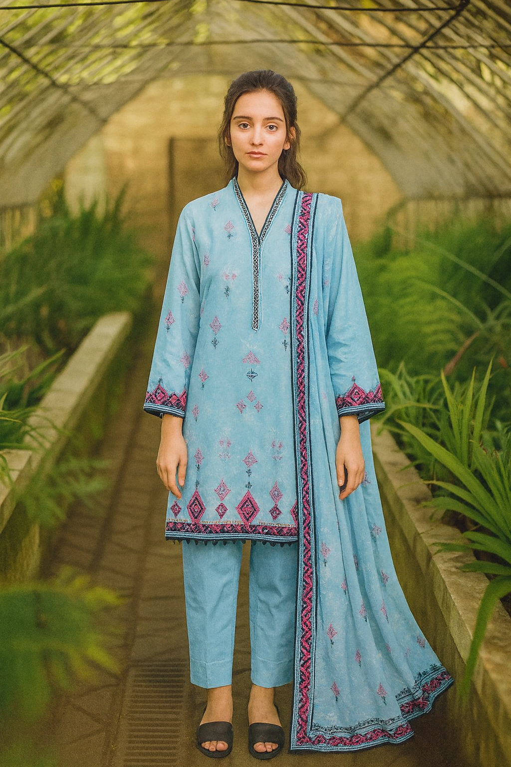 Unstitched 3 Pcs Hareem By ghani fabric 3