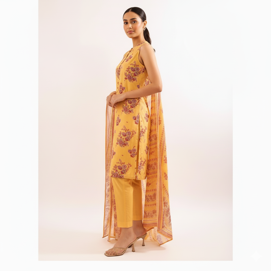 Saya 3 Piece Premium Printed Lawn Suit