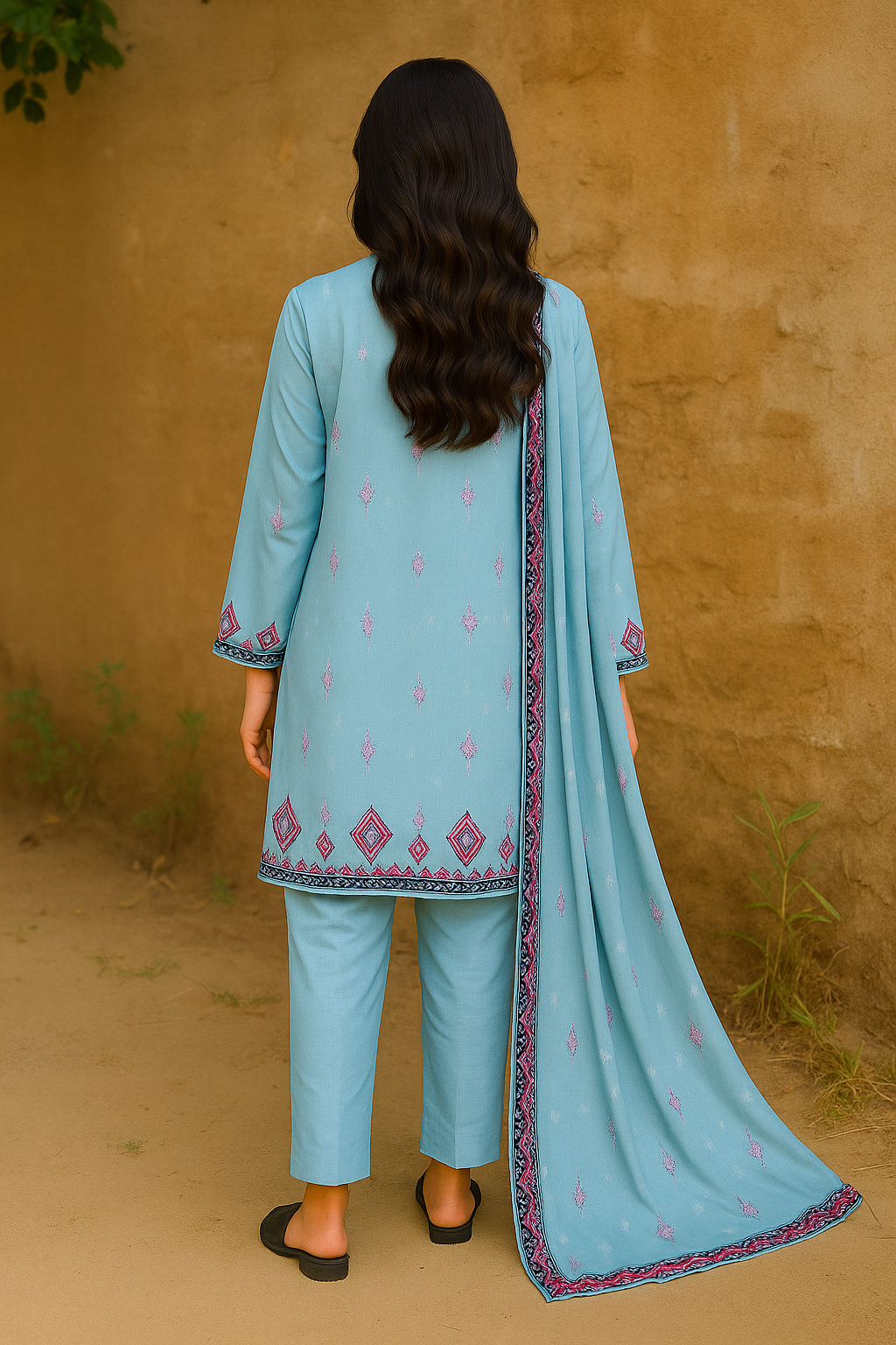 Stitched 3 piece Hareem by ghani fabric 4