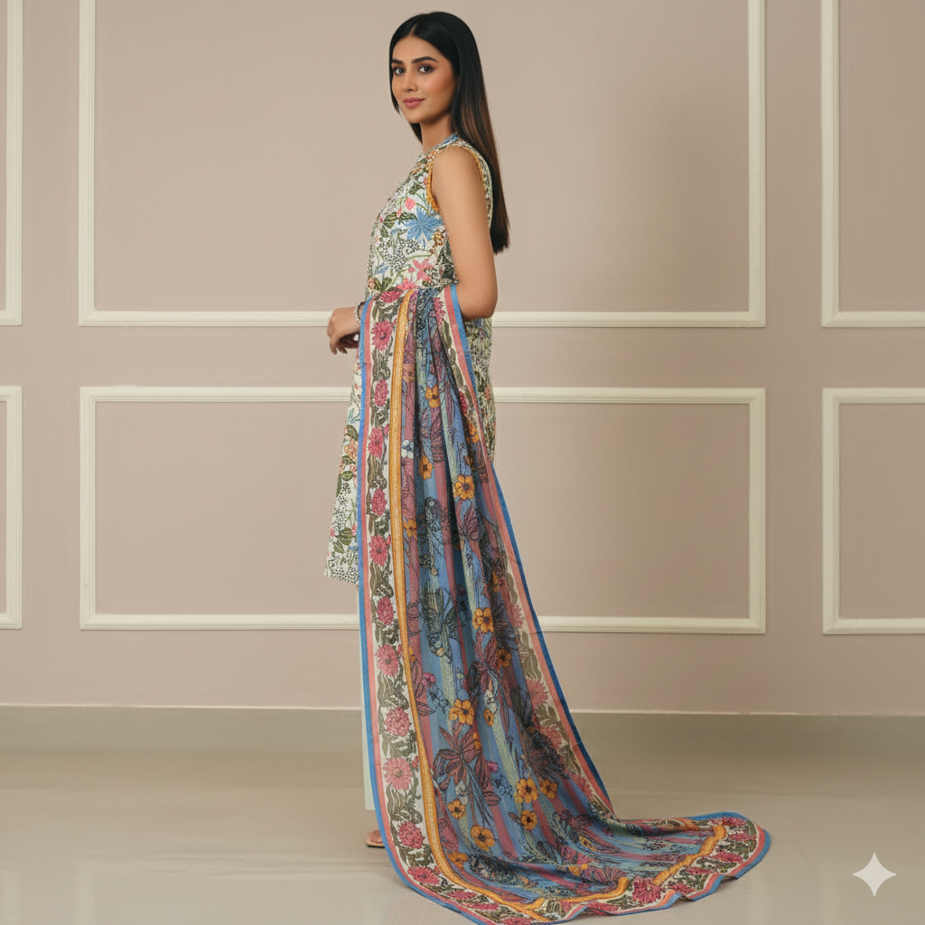 Saya 3 Piece Premium Printed Lawn Suit