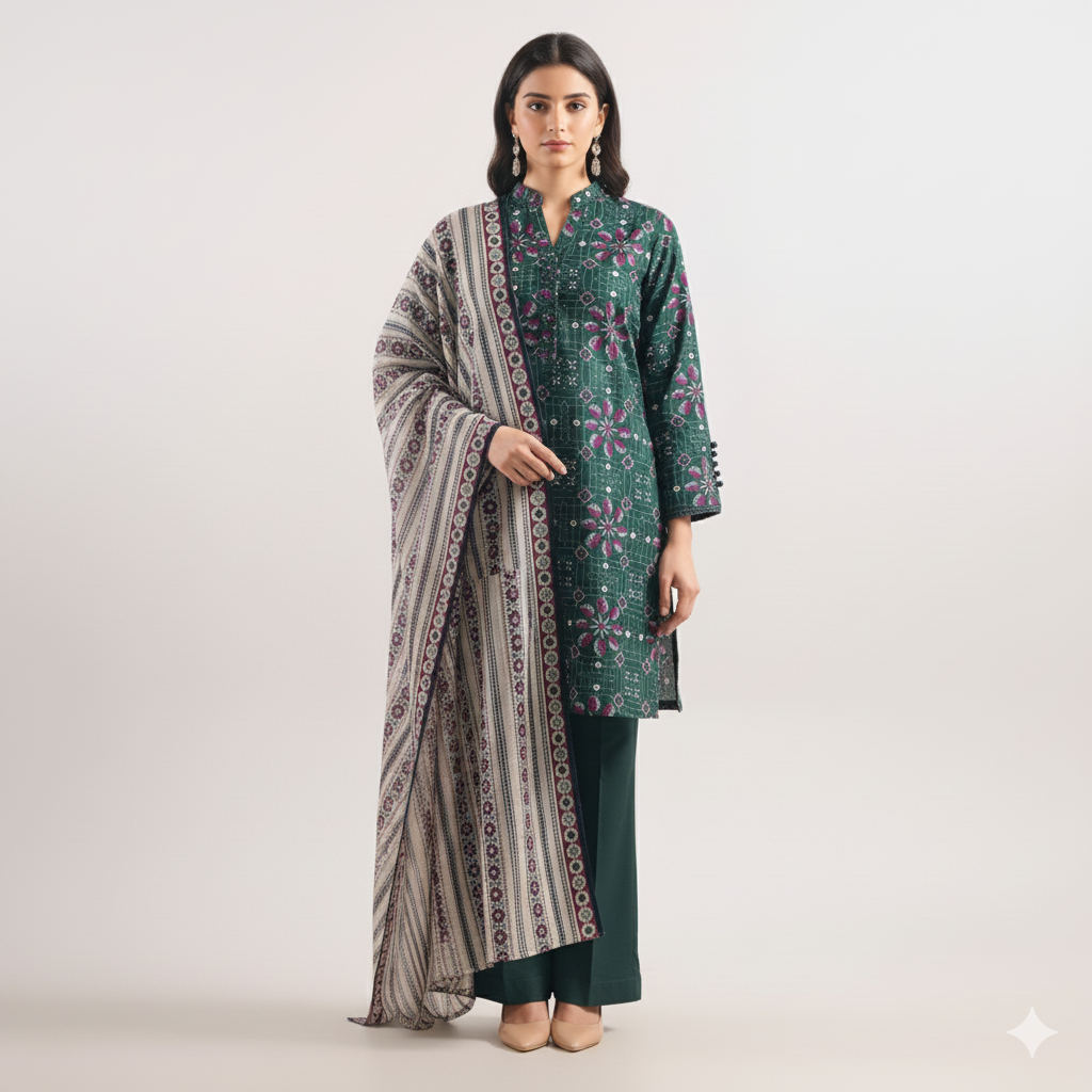 Saya Flora Impressions – 3 Piece Printed Lawn Suit