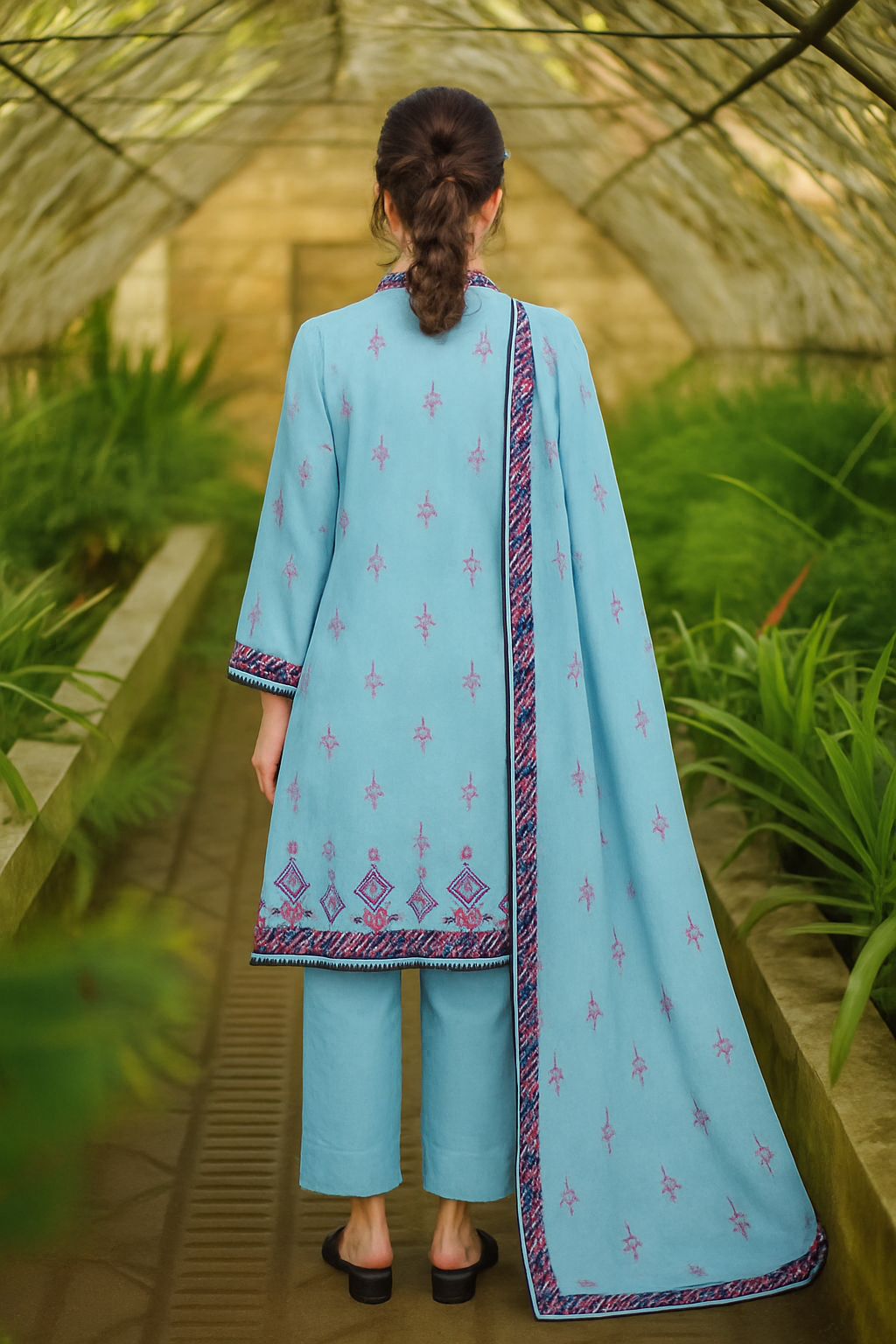 Unstitched 3 Pcs Hareem By ghani fabric 3
