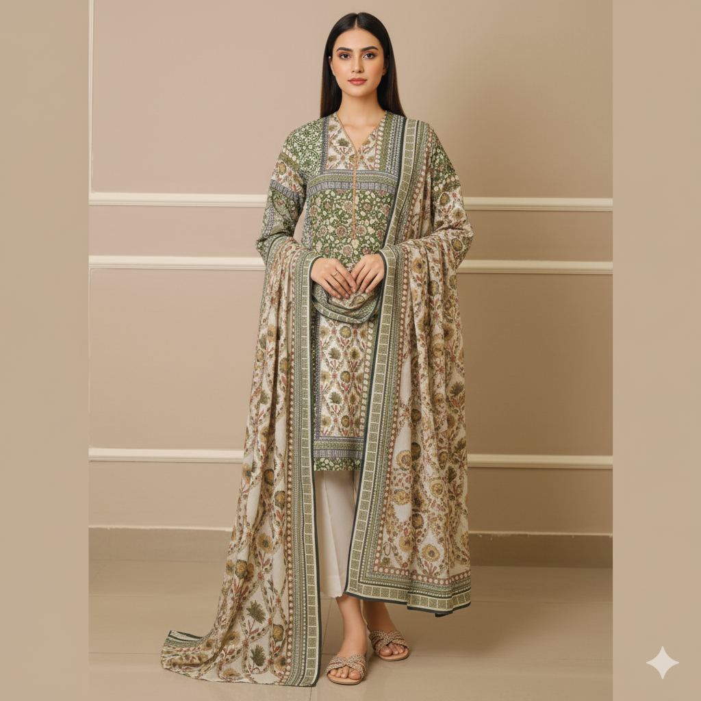 Saya 3 Piece Premium Printed Lawn Suit