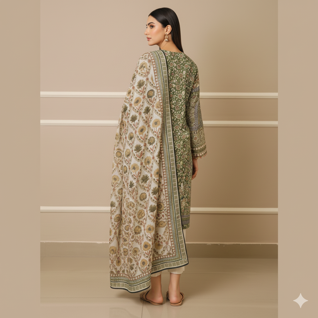 Saya 3 Piece Premium Printed Lawn Suit