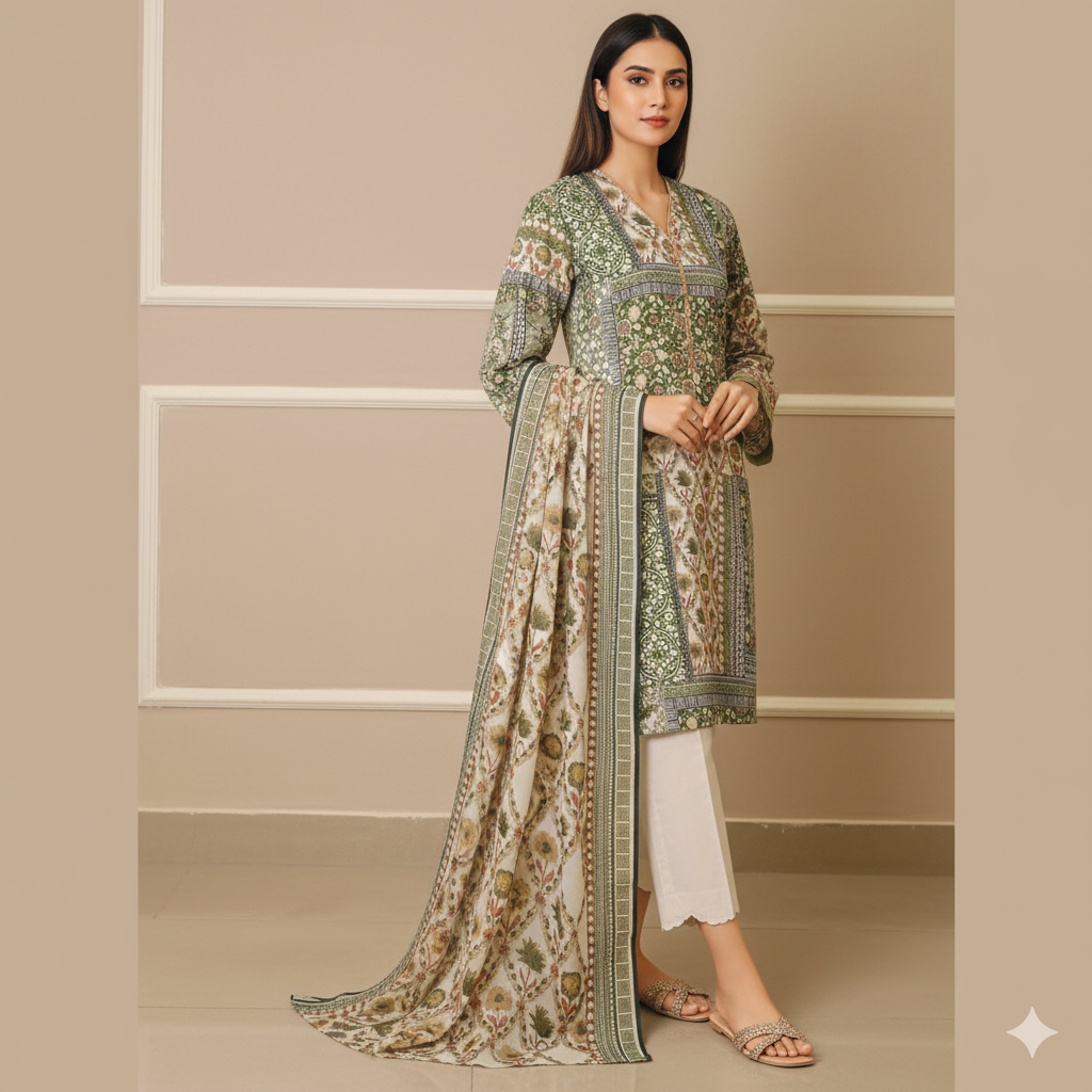 Saya 3 Piece Premium Printed Lawn Suit