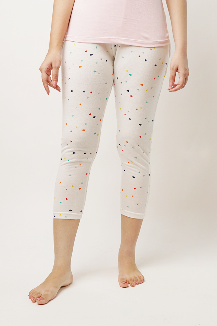 Multihued Snowy Capri Leggings