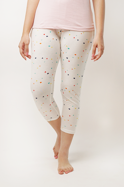 Multihued Snowy Capri Leggings