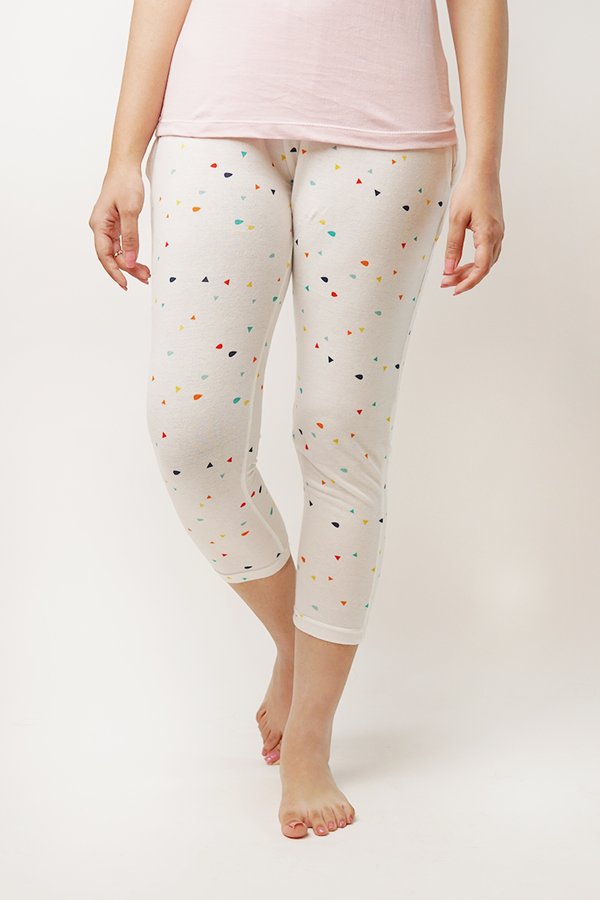 Multihued Snowy Capri Leggings