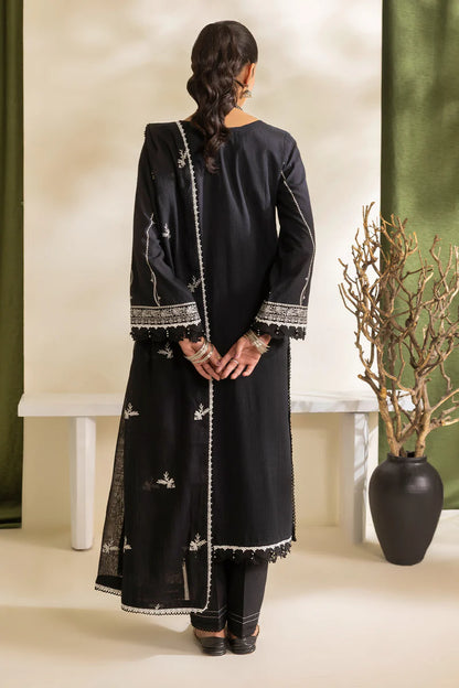 Unstitched Embroidered Self Jacquard 3 Piece With Cotton Net Dupatta