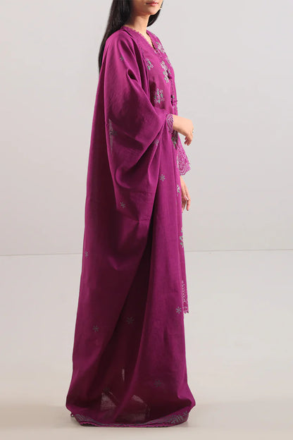 Unstitched Solid Embroidered Cotton Khaddar 3 Piece