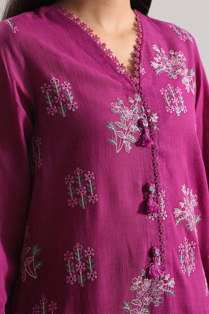 Unstitched Solid Embroidered Cotton Khaddar 3 Piece