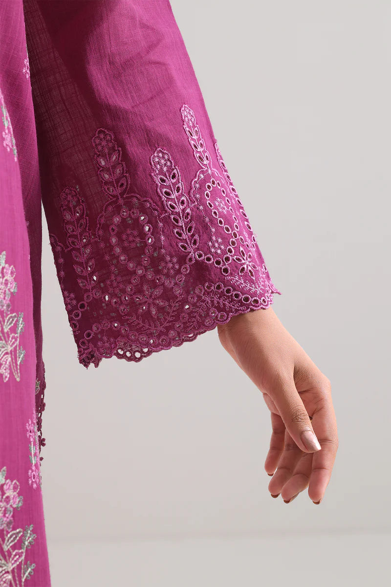 Unstitched Solid Embroidered Cotton Khaddar 3 Piece