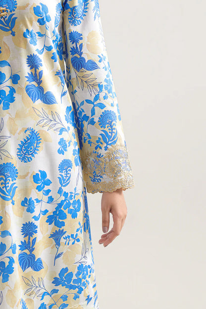 Un-Stitched Printed Embroidered Cotton Tencel 3 Piece