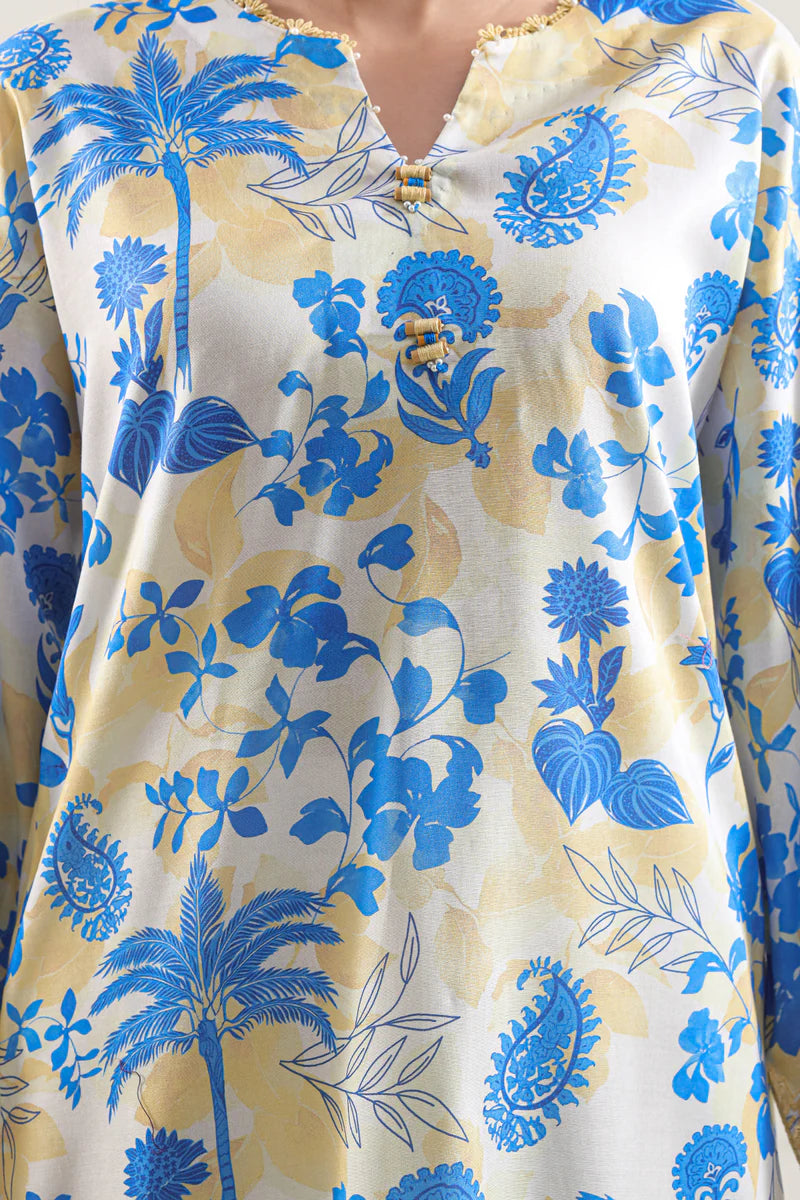 Un-Stitched Printed Embroidered Cotton Tencel 3 Piece