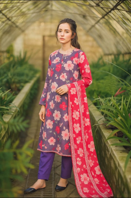 Unstitched 3 Pcs hareem by ghanifabric 2