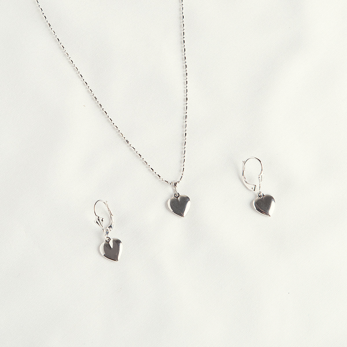 ICE-HEART LOCKET & EARRINGS SET