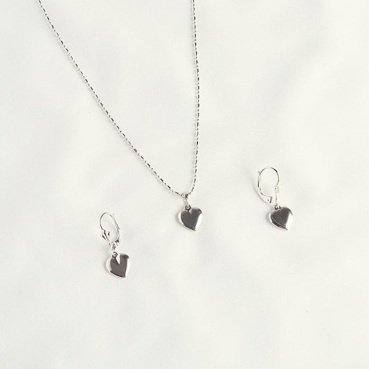 ICE-HEART LOCKET & EARRINGS SET