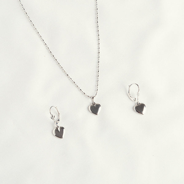 ICE-HEART LOCKET & EARRINGS SET