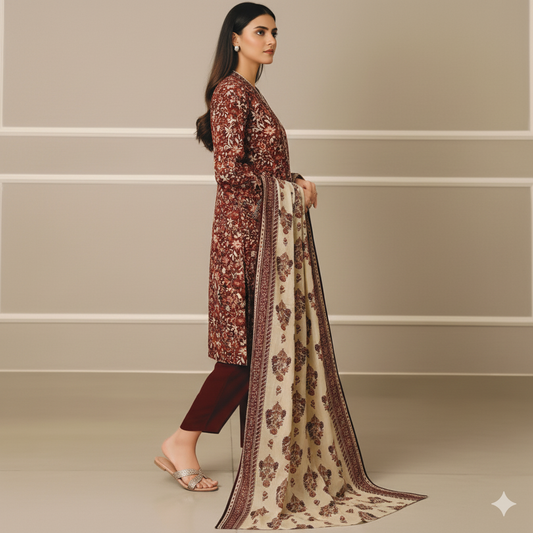 Saya 3 Piece Premium Printed Lawn Suit