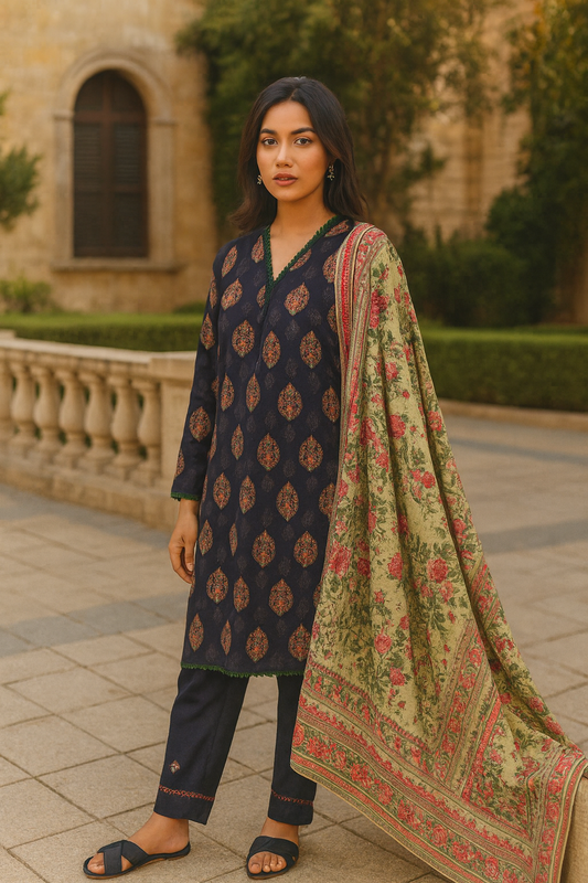 Stitched 3 piece Hareem by ghani fabric 3