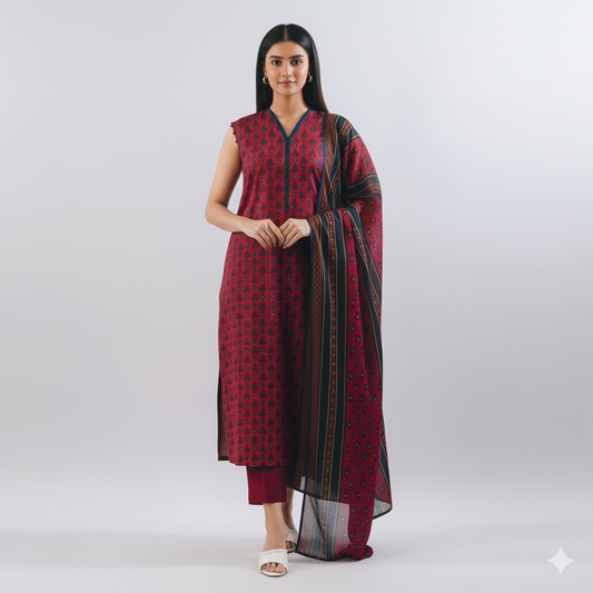 Saya 3 Piece Premium Printed Lawn Suit