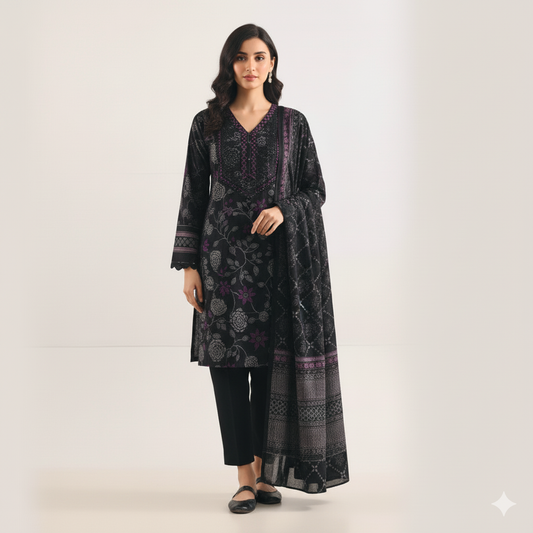 Saya Flora Impressions – 3 Piece Printed Lawn Suit