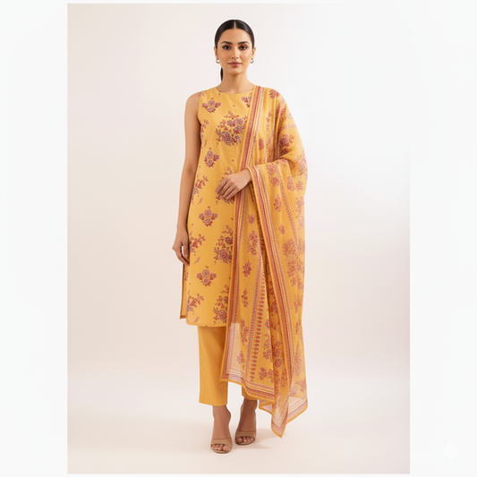 Saya 3 Piece Premium Printed Lawn Suit