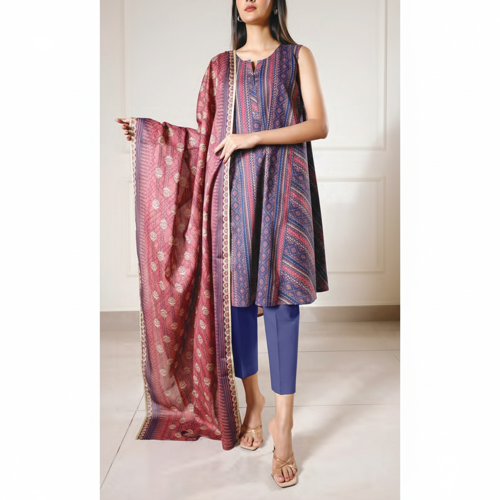 Saya 3 Piece Premium Printed Lawn Suit