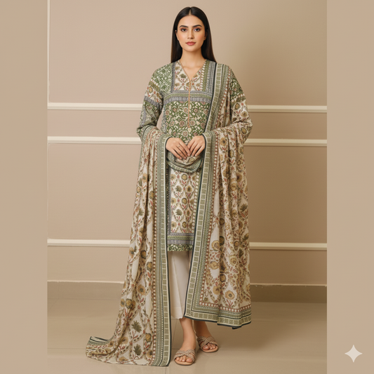 Saya 3 Piece Premium Printed Lawn Suit