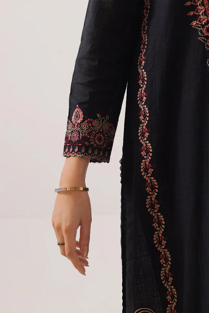 Unstitched Solid Embroidered Cotton Khaddar 3 Piece